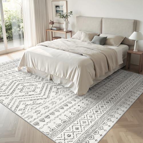 Miukiki 7x9 Area Rug Washable Non Slip Rug for Living Room - color: Grey, size: 7' x 9' (Rectangular)