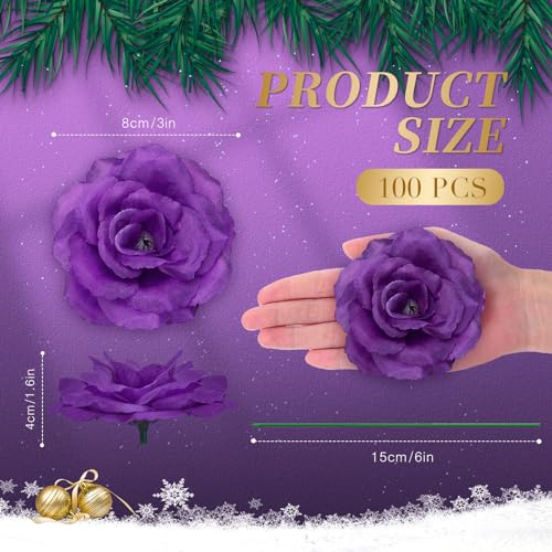 Yunlly 100 Pcs Artificial Flower for Wedding, Purple - color: Purple