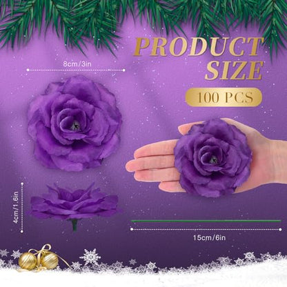 Yunlly 100 Pcs Artificial Flower for Wedding, Purple - color: Purple