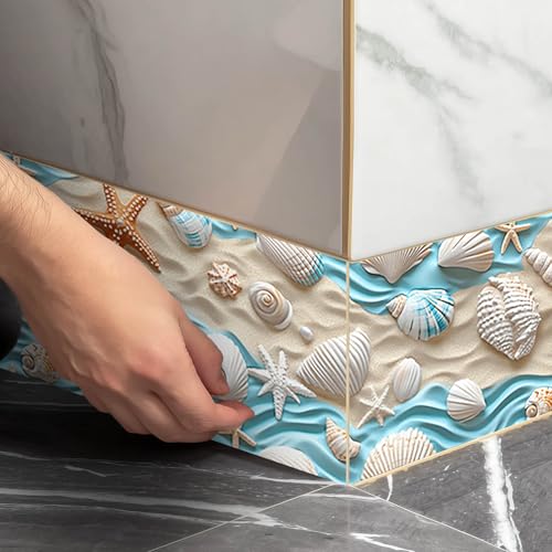 IVN Wallpaper Border Peel and Stick Wall Seashells Sand 4x196 Inch - color: Seashells Sand