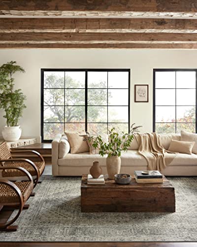 Loloi Magnolia Home Sinclair Natural/Sage 7'-6" x 9'-6" Area Rug - color: Natural / Sage, size: 7'6" x 9'6" (Rectangular)