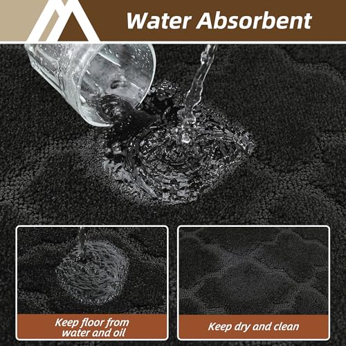 COSY HOMEER Kitchen Rugs Non Slip Washable 24"x36",Black - color: Black, size: 24"X 36"