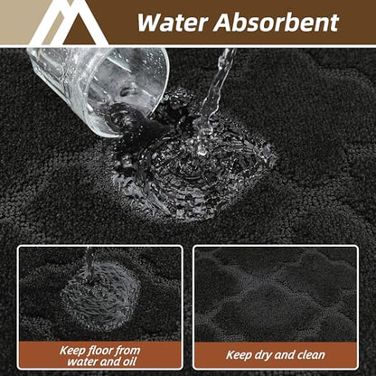 COSY HOMEER Kitchen Rugs Non Slip Washable 24"x36",Black - color: Black, size: 24"X 36"