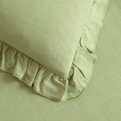 Foindtower Linen Fringe Ruffle Throw Pillow Covers 18×18 Inch Light Green - color: Light Green, size: 18" x 18" (Pack of 2)