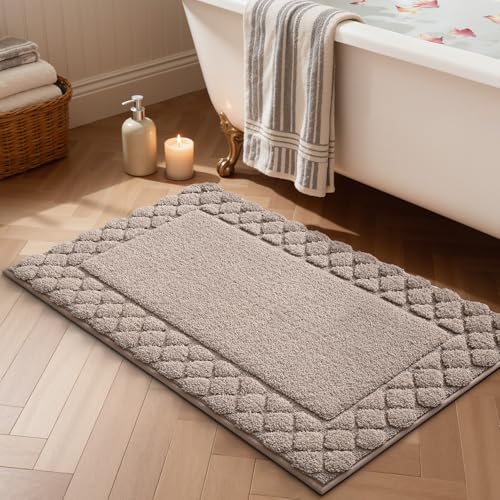 LUMI Bathroom Rugs 24x36, Non Slip Bath Mats, Absorbent Quick Dry, Brown - size: 24"x36"