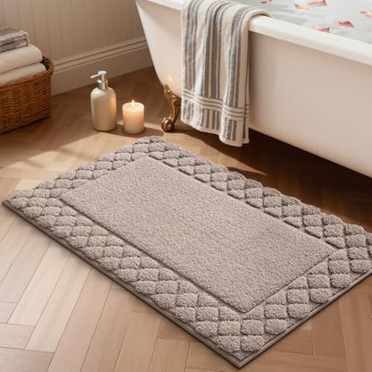 LUMI Bathroom Rugs 24x36, Non Slip Bath Mats, Absorbent Quick Dry, Brown - size: 24"x36"
