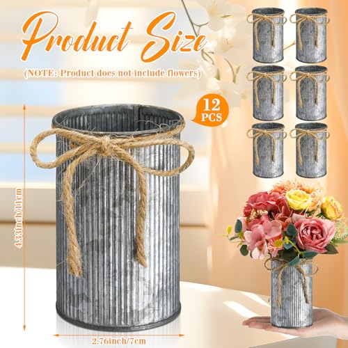 4.33 Inch Mini Vase Wedding Table Centerpieces,Iron Color,12 Pcs - color: Iron Color