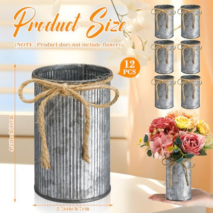 4.33 Inch Mini Vase Wedding Table Centerpieces,Iron Color,12 Pcs - color: Iron Color