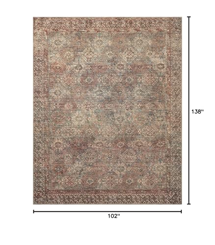 Loloi Amber Lewis Billie Aqua/Rust 8'-6" x 11'-6" Area Rug - color: Aqua / Rust, size: 11'6" x 8'6" (Rectangular)