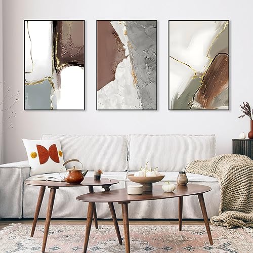 Wall Art Set of 3 Frames Canvas Wall art Decor Abstract Minimalism Natural Style Art Mural Posters & Prints, large Size Wall Art Aesthetics Living room Bedroom Kitchen Office (24 "X 16" X 3 pieces) - size: 24 "X 16" X 3 pieces