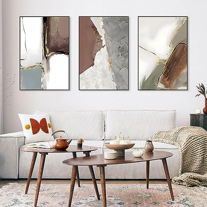 Wall Art Set of 3 Frames Canvas Wall art Decor Abstract Minimalism Natural Style Art Mural Posters & Prints, large Size Wall Art Aesthetics Living room Bedroom Kitchen Office (24 "X 16" X 3 pieces) - size: 24 "X 16" X 3 pieces