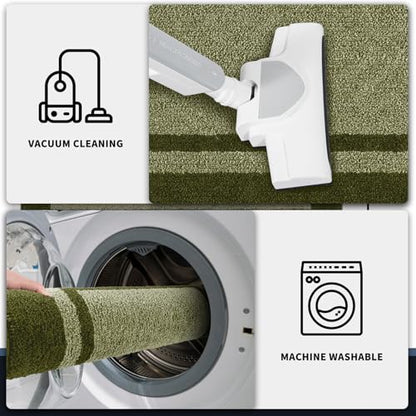 PURRUGS Dirt Trapping Door Mat, 24" x 36", Budding Green & Sage Green - color: Budding Green & Sage Green, size: 24" X 36"