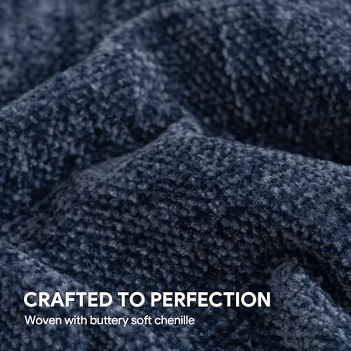 RECYCO Chenille Throw Blanket for Couch, 60"x80", Blue - color: Blue, size: 60'' X 80''