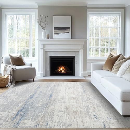 Washable Rugs 6x9 Area Rugs for Living Room,Bedroom,Dining Room,Kids Room - color: Blue-griege-brown-beige-white, size: 6' x 9' (Rectangular)