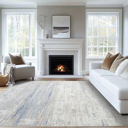 Washable Rugs 6x9 Area Rugs for Living Room,Bedroom,Dining Room,Kids Room - color: Blue-griege-brown-beige-white, size: 6' x 9' (Rectangular)