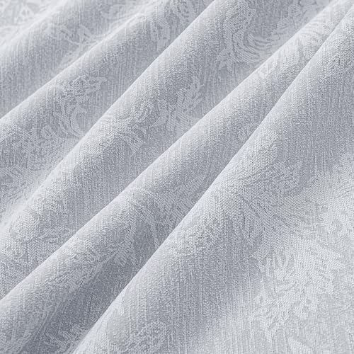 FMFUNCTEX Grey Floral Jacquard Blackout Curtains, 52X63 Inches, 2 Panels - color: Grey, size: 52"W x 63"L (Pack of 2)