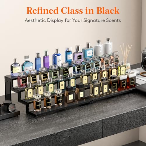 Lifewit 14″ Spice Rack, Perfume Cologne Stand, Tool-Free Assembly, 1 Pcs - color: Black, size: 14″4-Tier,1 pc