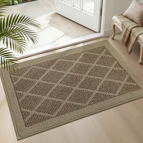 COSY HOMEER Non-Slip Door Mat 20"x32",Entryway Rugs Low Profile,Beige - color: Beige, size: 2'8" x 1'8" (Rectangular)