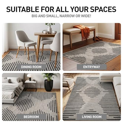 Rugshop Contemporary Abstract Area Rug for Living Room Cream 7' 10" x 10' - size: 7'10" x 10' (Rectangular)
