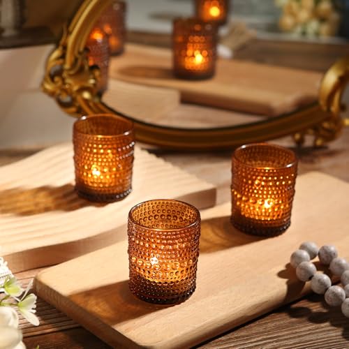 36 Pack Votive Candle Holders, Amber Candles Holders for Christmas - color: Amber