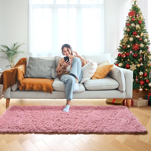 Blush Runner Rugs for Bedroom Living Room, Fluffy 2x6 Hallway Soft Area Rug - color: Blush, size: 2' x 6' (Runner)