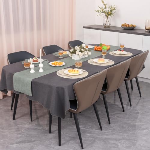 Myir JUN 14" Round Placemats Set of 4, Reversible Dual-Color Place Mats - color: Cream-white Sage Green