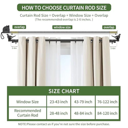 3/4" Diameter Farmhouse Double Window Treatment Curtain Rod, Bird Finials (84"-120", Burnt Gold) - color: Burnt Gold, size: 84"-120"