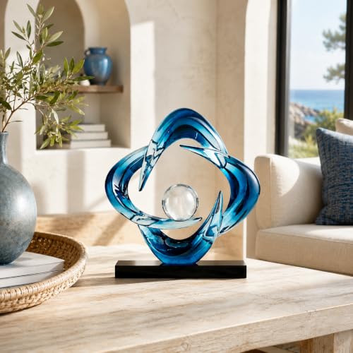 Abstract Art Sculptures Living Room Book Shelf Decor - color: Blue