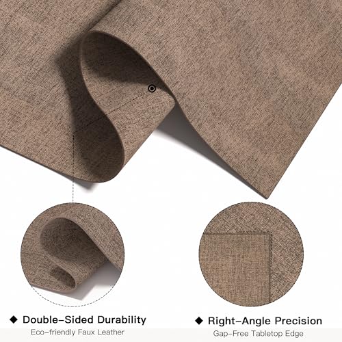 DOLOPL Placemats Set of 8, Reversible Faux Leather Place Mats, Brown - color: Brown, size: Set of 8