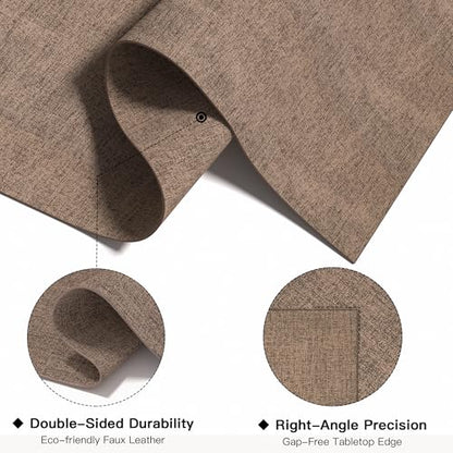 DOLOPL Placemats Set of 8, Reversible Faux Leather Place Mats, Brown - color: Brown, size: Set of 8