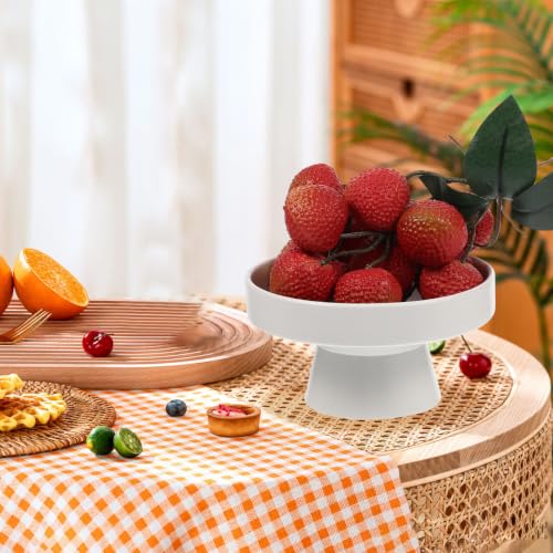 DOITOOL Ceramic Fruit Tray Footed Fruit Tray Pedestal Bowl for Serving Dessert Display Stand High Base Snacks 5.11 X 5.11 X 2.67 in for Kitchen Counter Dining Table Home Decor