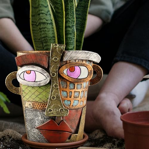 Midogaigai Abstract Face Planter Pots for Indoor Plants&Flowers Home Decor - style: Classic
