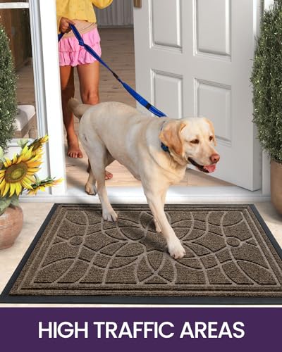 DEXI Front Door Mat Outside Entrance 32x48, Heavy Duty Non Slip, Brown - color: Brown, size: 32" X 48" (Rectangular)