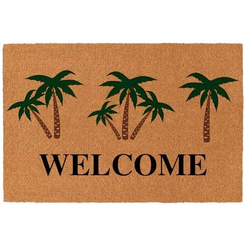 Nialnant Natural Coco Coir Welcome Mats for Front Door Mat Indoor Entrance - color: Coconut Tree