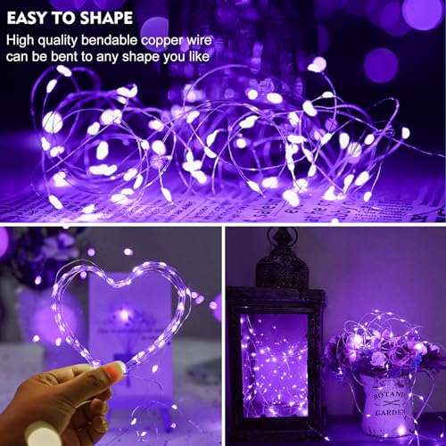 ZGWJ 50 Pack Purple Fairy Lights, Mini String Lights - color: Purple, size: 50P