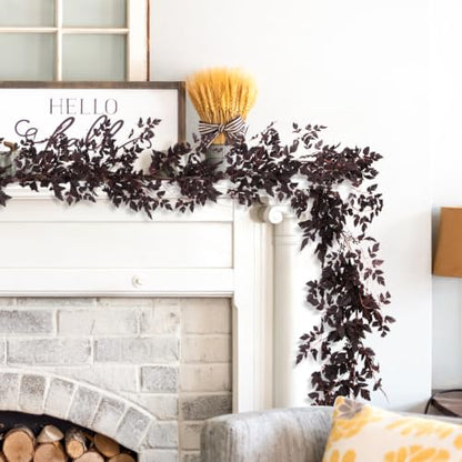 2 Pack 9 Ft Fall Garlands, Plum Cimicifuga Seeded Halloween Decor - size: 9 Ft