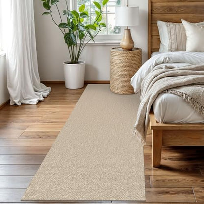 EARTHALL Washable Runner Rug, Non Slip Foyer Runner, 3x8 Ft, Sand/Beige - color: Sand/Beige, size: 3' x 8' (Rectangular)