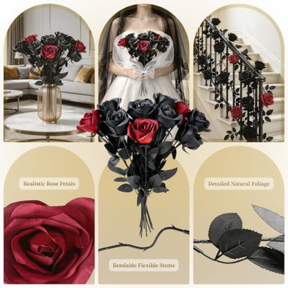 4 in 1 Gothic Halloween Skull Planter Centerpiece Table Decor Set