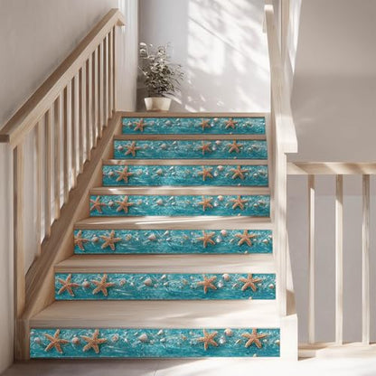 IVN Wallpaper Border Peel and Stick Wall Ocean Starfish Shell 4x196 Inch - color: Ocean Starfish Shell
