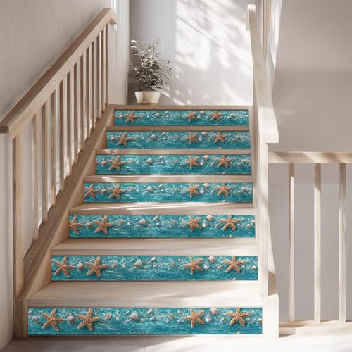 IVN Wallpaper Border Peel and Stick Wall Ocean Starfish Shell 4x196 Inch - color: Ocean Starfish Shell