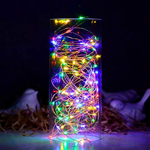 RUICHEN Fairy Lights Plug in with Remote, 33 Ft 100 LED, Multicolor - color: Multicolor
