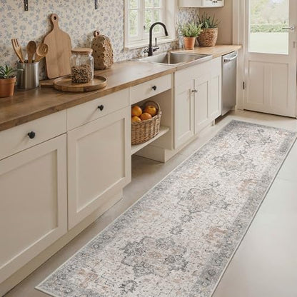 BESBLEE 2'6"x10' Washable Runner Rug Non Slip for Hallway Light Taupe Brown - color: Light Taupe Brown, size: 2'6" x 10' (Runner)