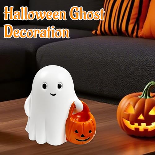 White Decorative Halloween Ghost Figurine (White Pumpkin Ghost) - color: White Pumpkin Ghost