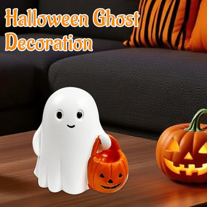 White Decorative Halloween Ghost Figurine (White Pumpkin Ghost) - color: White Pumpkin Ghost