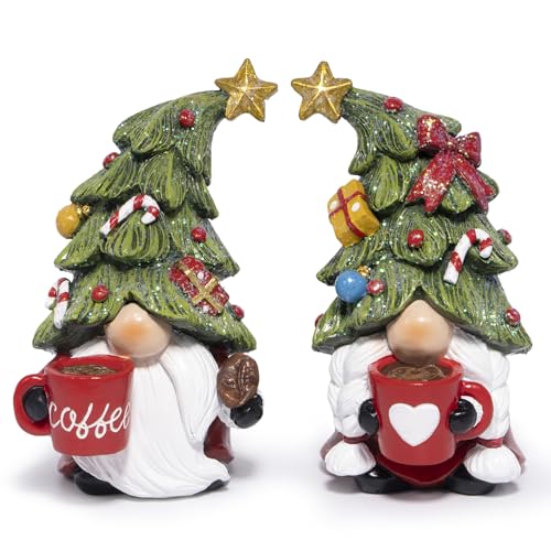 Hodao Christmas Gnomes Figurines Decoration, Holiday Tabletop Centerpiece - color: Red-green(2pcs)