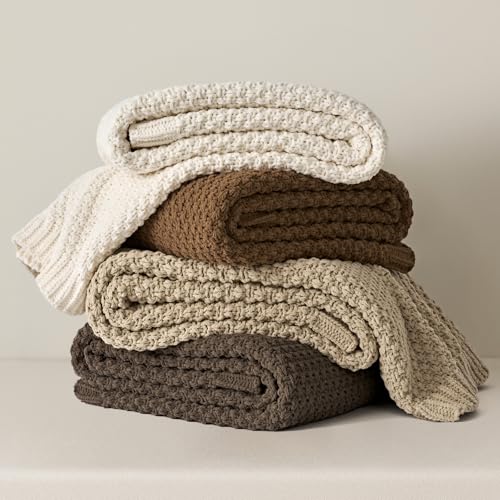 EVERGRACEHOME Chunky Chenille Knit Throw Blanket, 60 x 80, Camel Brown - color: Camel Brown, size: 60" X 80"