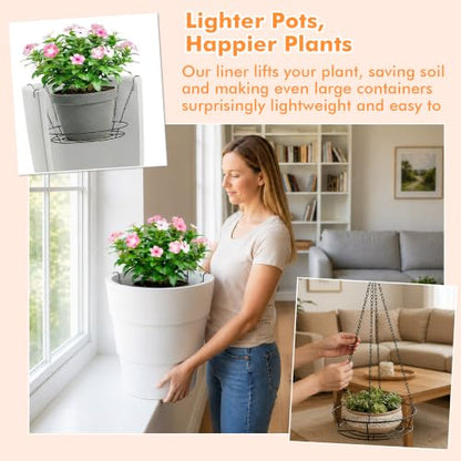 PeoMev 3pc Adjustable Planter Insert 12-18" Plant Risers for Inside Pots