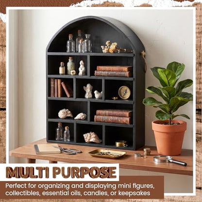 Cinnvoice 16x20 Arch Shadow Box Wall Mounted Display Shelf Cubby 4.7,Black - color: Black