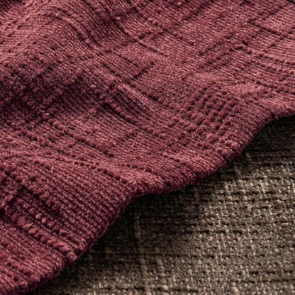 MIULEE Chenille Textured Throw Pillow Covers Burgundy 16x16 Set of 2 - color: Burgundy, size: 16" x 16" (Pack of 2)
