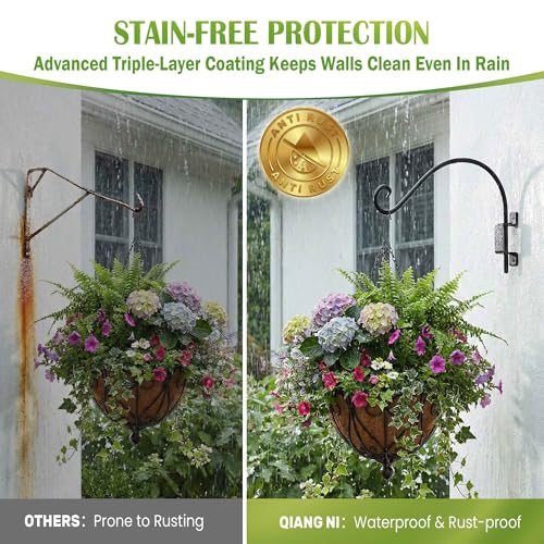 AJART Swivel Plant Hangers Outdoor: 16"/2Pcs Heavy Duty Wall Mount Bracket - color: A-2PCS, size: 16 Inch